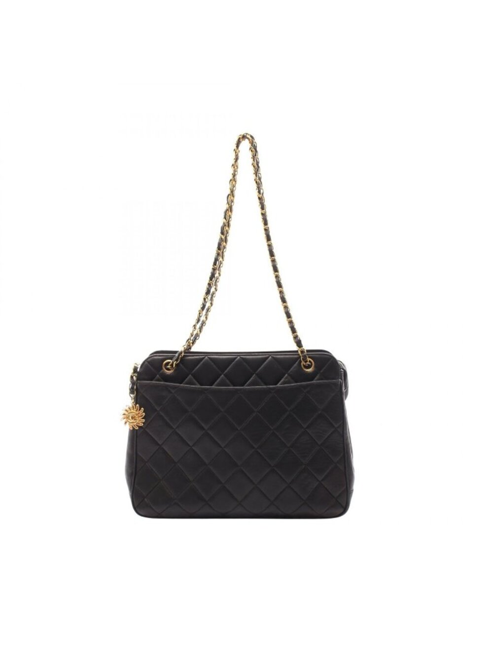 Chanel Shoulder Bag Quilted Black Lambskin